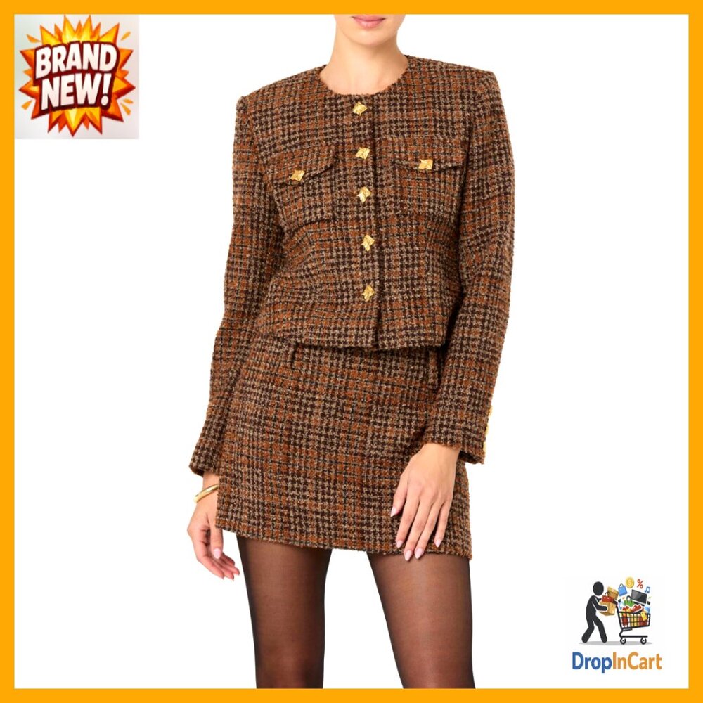 Houndstooth Tailored Jacket Structured Fit Elegan… - image 1